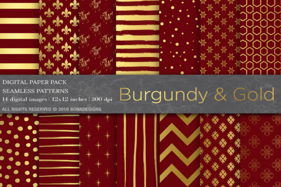 Burgundy Gold Digital Paper: A Versatile Resource for Creative Projects
