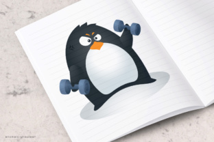 Fit Penguin - Barbells: A Unique Graphic for Creative and Practical Use