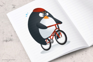 Fit Penguin - Bicycle: A Versatile Graphic for Creative and Practical Use