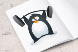 Fit Penguin - Weighlifting: A Versatile Graphic for Fitness and Creative Projects