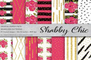 Gold, Flower, Black Digital Papers: A Versatile Design Resource for Creative Projects