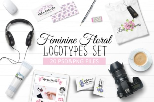 Handpainted Feminine Floral Logos Set