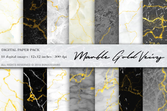 Marble Gold Veins Digital Paper: A Versatile Design Resource