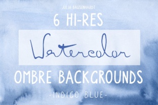 Watercolor Ombre Backgrounds in Blue for Creative Design