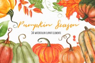 Watercolor Pumpkin Clipart Set